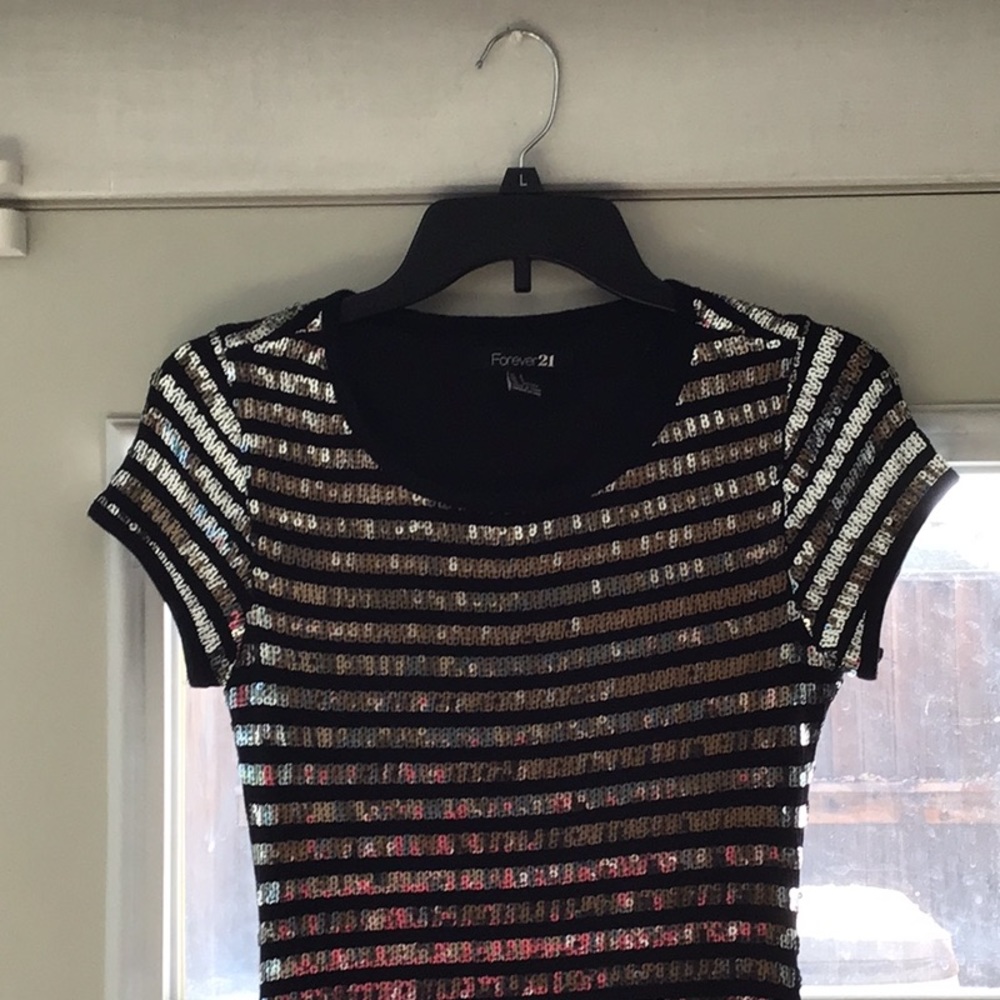 COPY - Forever 21 Striped Sequin Bodycon Dress